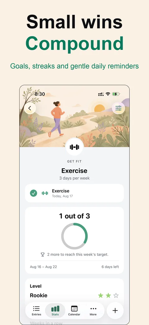 Small wins compound: goals, streaks and gentle reminders
