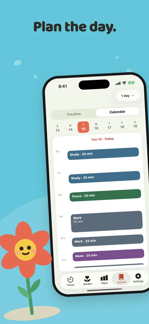 Plan the day: the calendar and planner