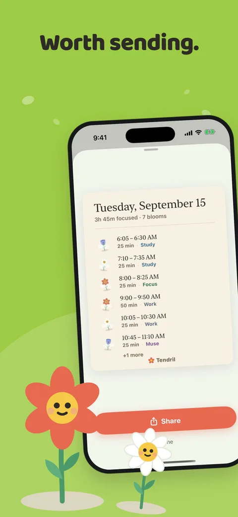 Worth sending: a shareable card of a good day